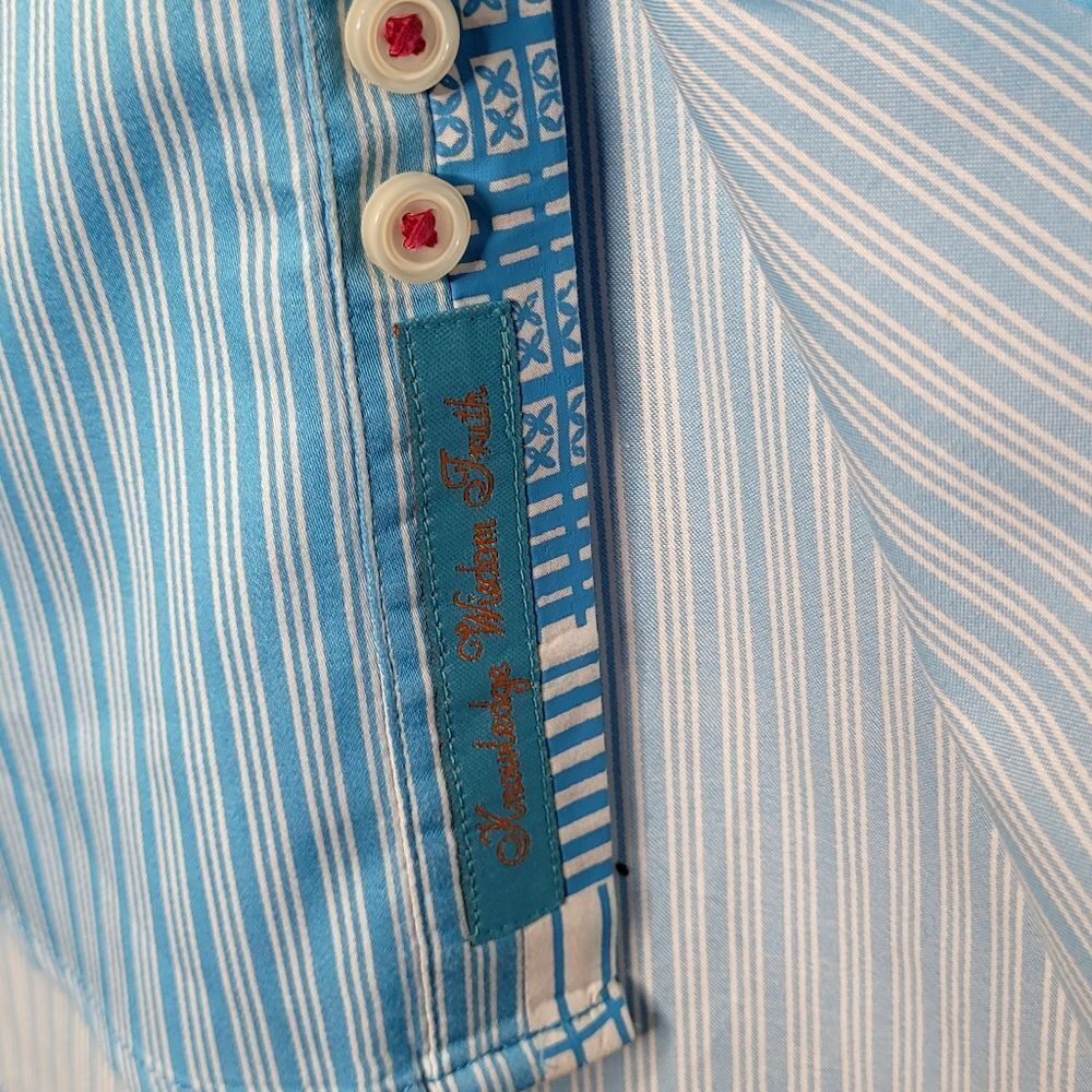 Robert Graham X Collection Striped Flip Cuff Button Down Shirt Size Medium - Picture 7 of 13